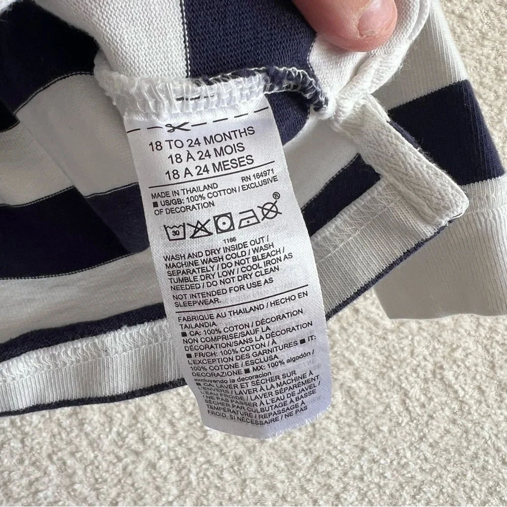 Janie And Jack Boys Collar Toddler Stripe‎ Long Sleeve Shirt Size 18-24 Months